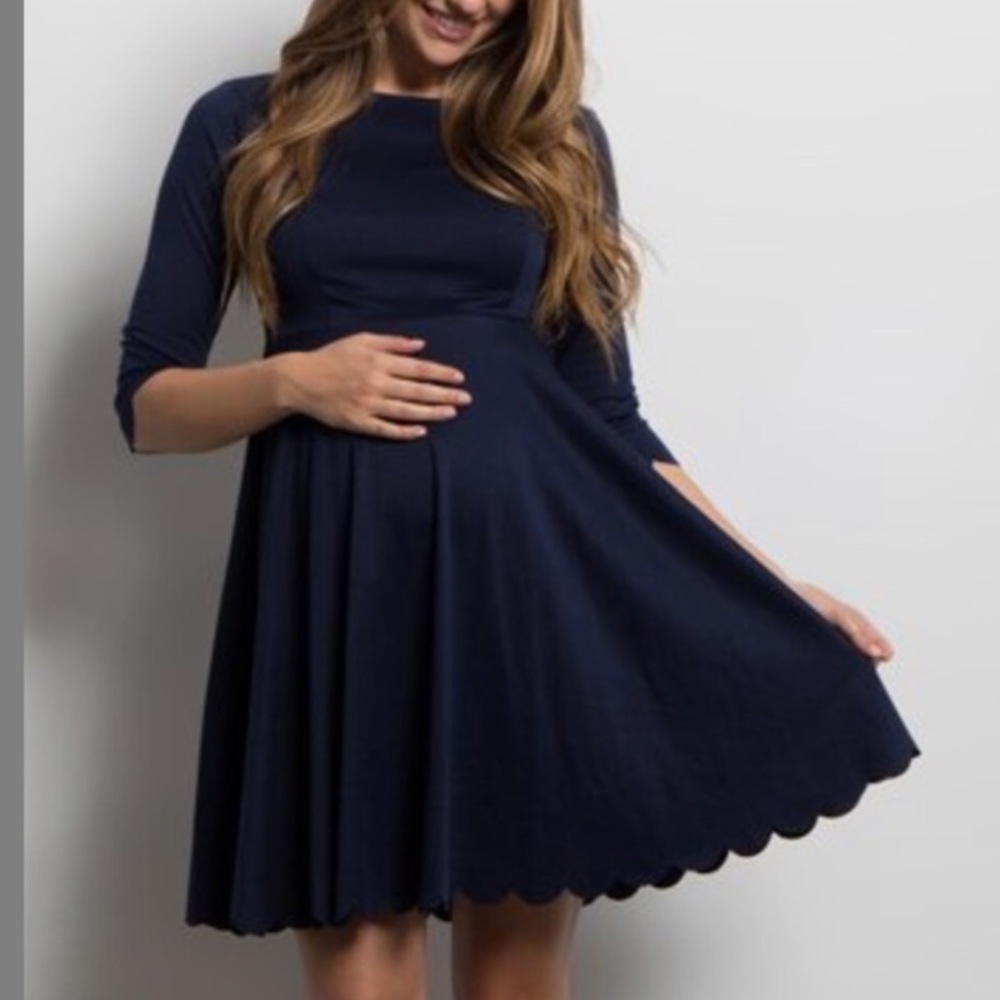 Navy blue maternity dress